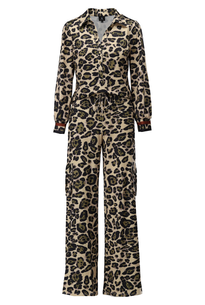 Jumpsuit met luipaard design - beige - K-design Herfst 2025