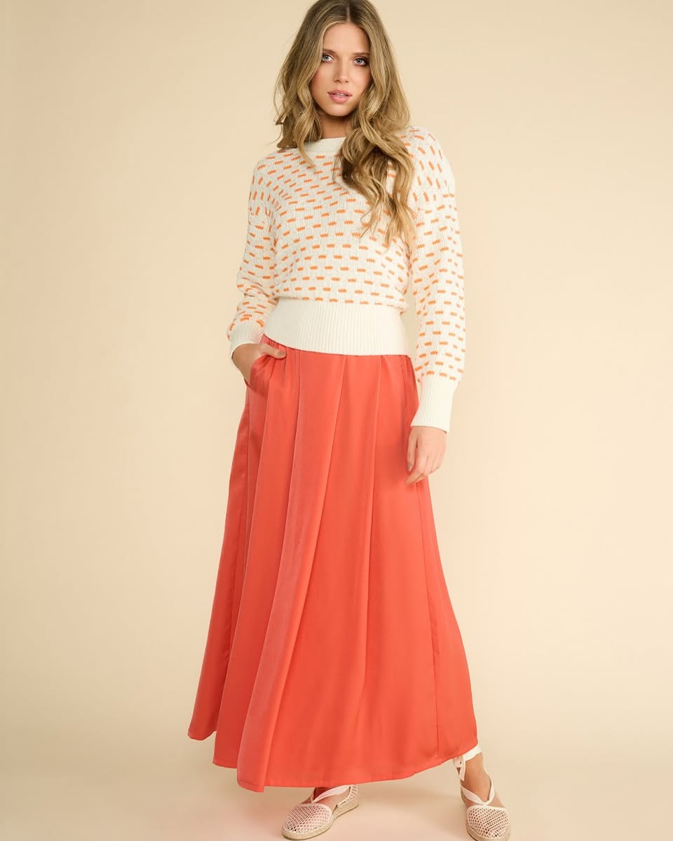 K-design - Rok met plooien (A677Orangeade) - What Els!
