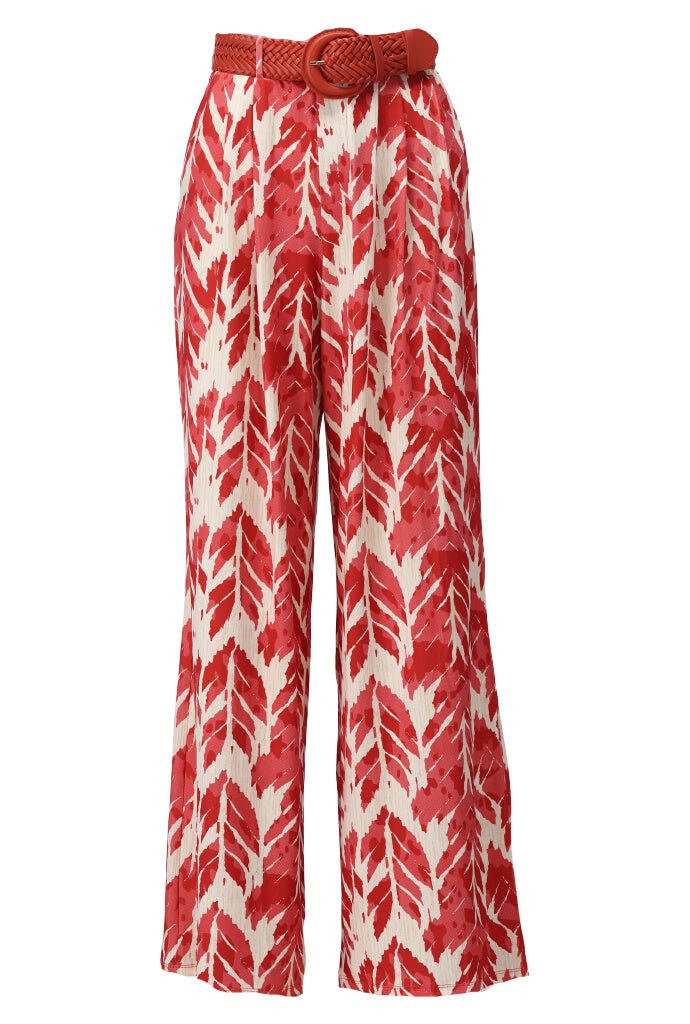 K-design - Broek met print en bijpassende riem (A100P906) - What Els!