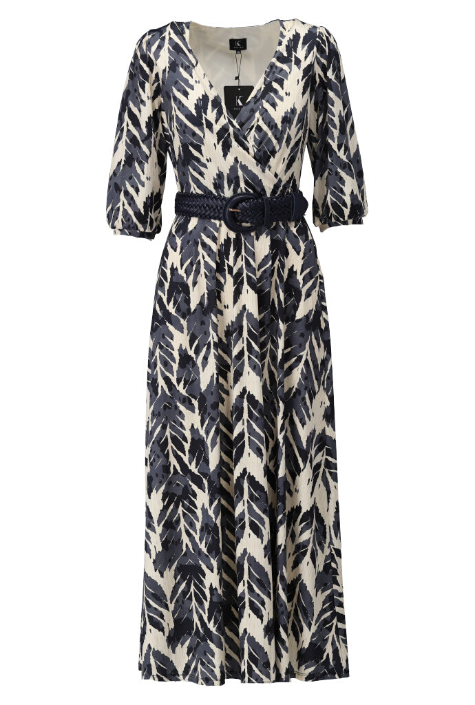 K-design - Maxi dress met print en bijpassende riem (A101P907) - What Els!
