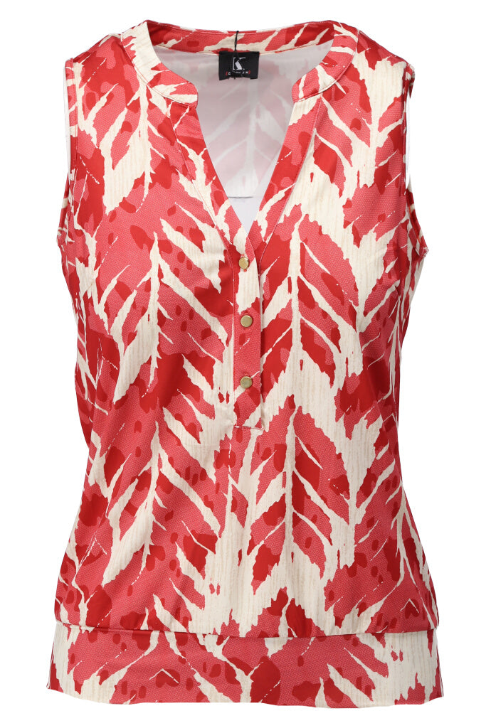 K-design - Top met print en knoopjes (A102P906) - What Els!