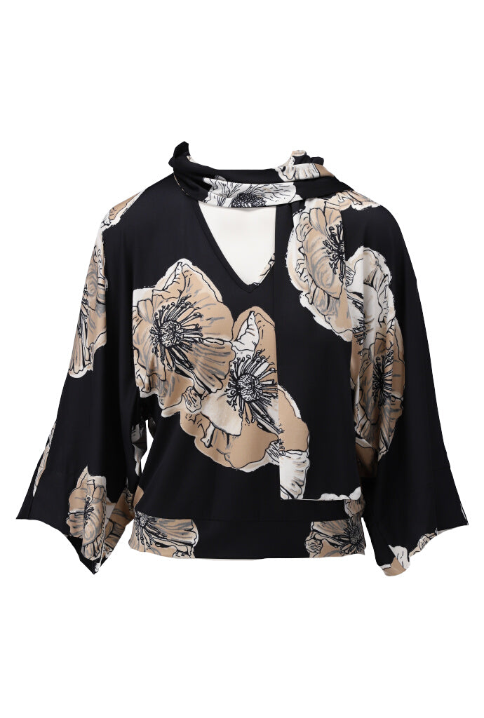 K-design - Top met print en bijpassend sjaaltje (A106P908) - What Els!