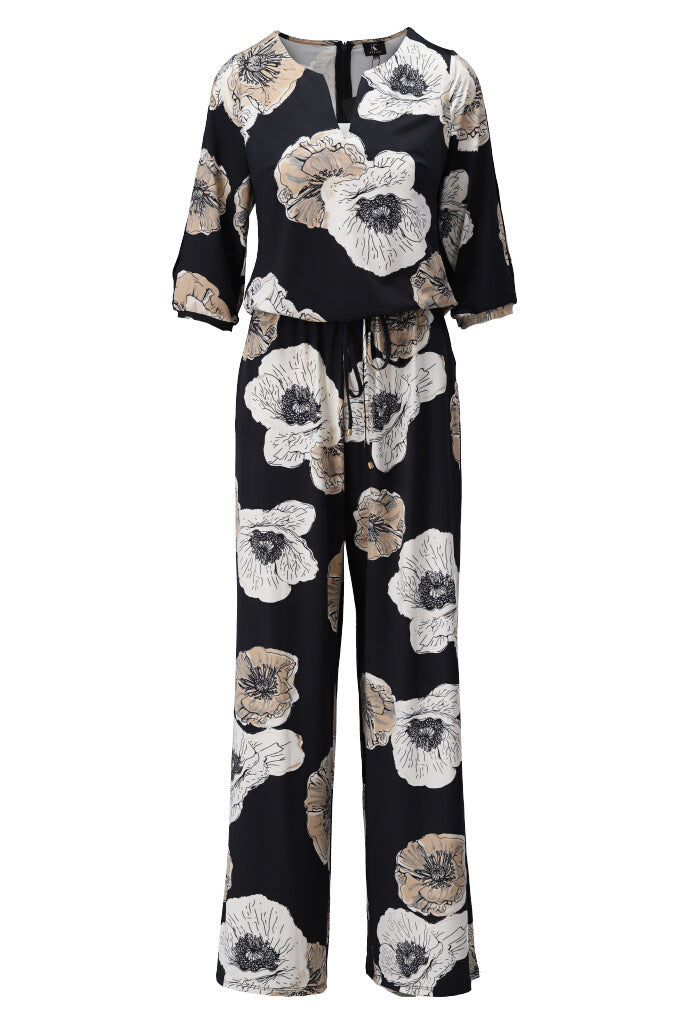 K-design - Jumpsuit met bloemenprint en V-hals (A107P908) - What Els!