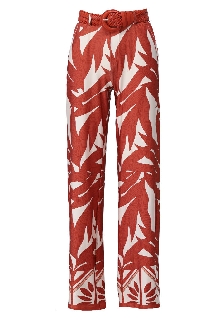 K-design - Broek met print en bijpassende riem (A111P909) - What Els!