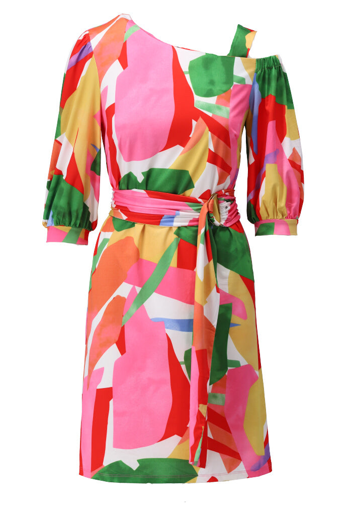 K-design - Mini dress off shoulder met print (A114P926) - What Els!