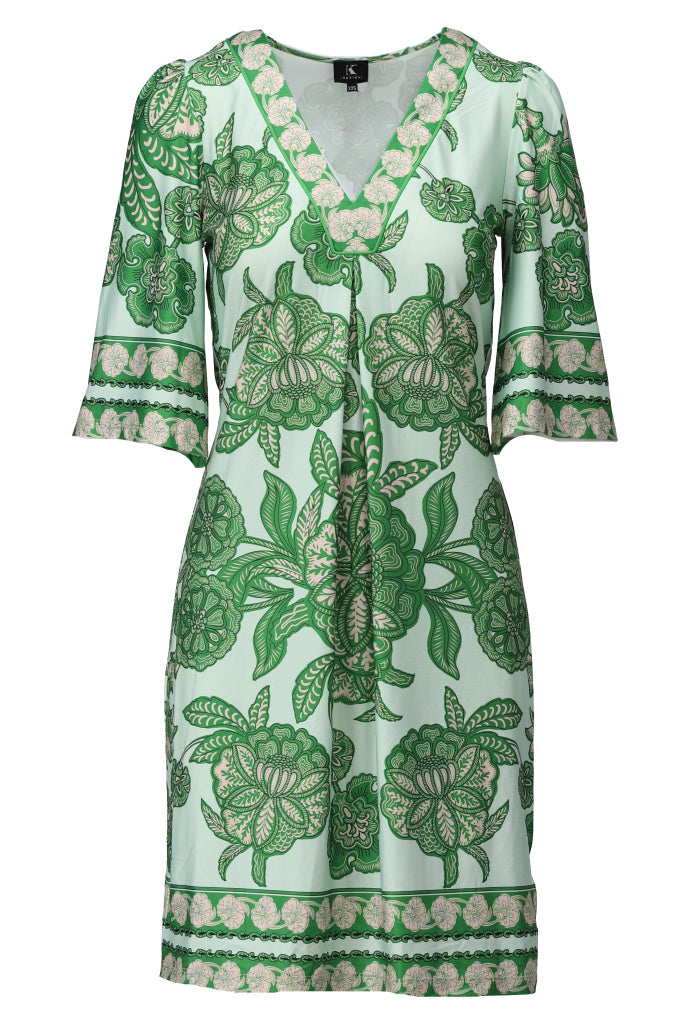 K-design - Mini dress met print en V-hals (A117P918) - What Els!