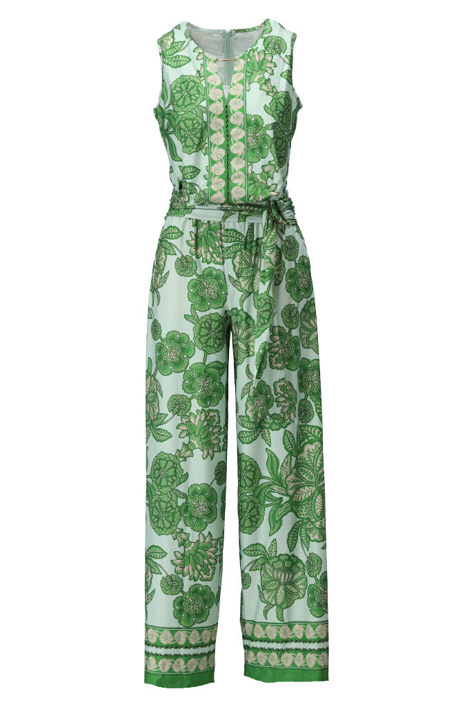 K-design - Jumpsuit met print en stoffen riem (A118P918) - What Els!