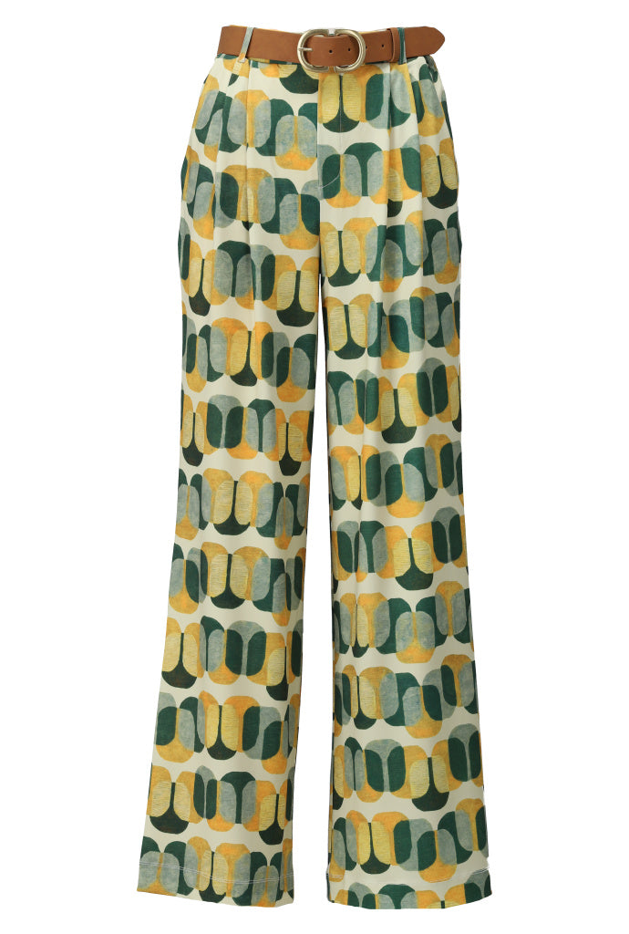 K-design - Broek met print en bijpassende riem (A211P985) - What Els!