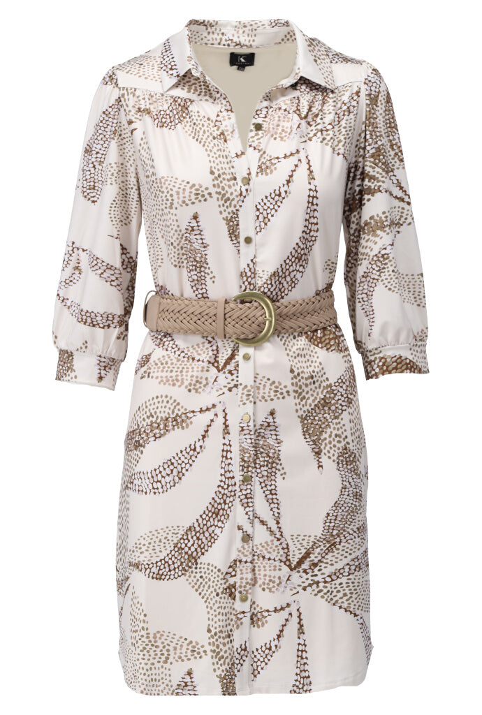 K-design - Mini dress met print en bijpassende riem (A212P978) - What Els!