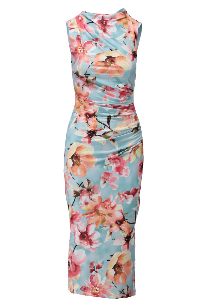 K-design - Midi bodycon dress met print (A215P988) - What Els!