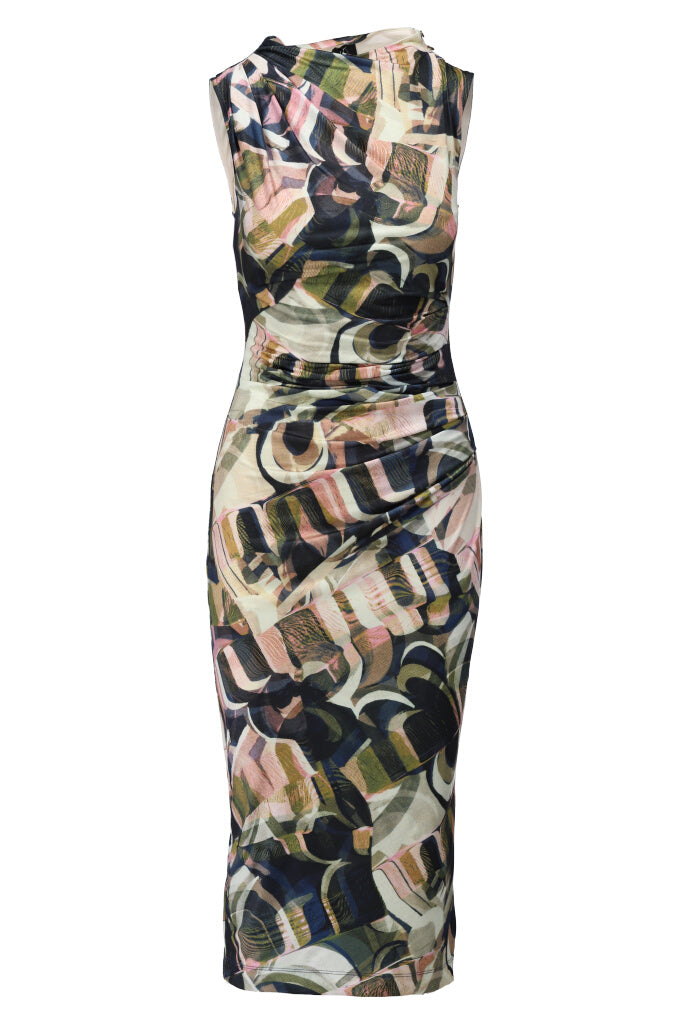K-design - Midi bodycon dress met print (A215P995) - What Els!