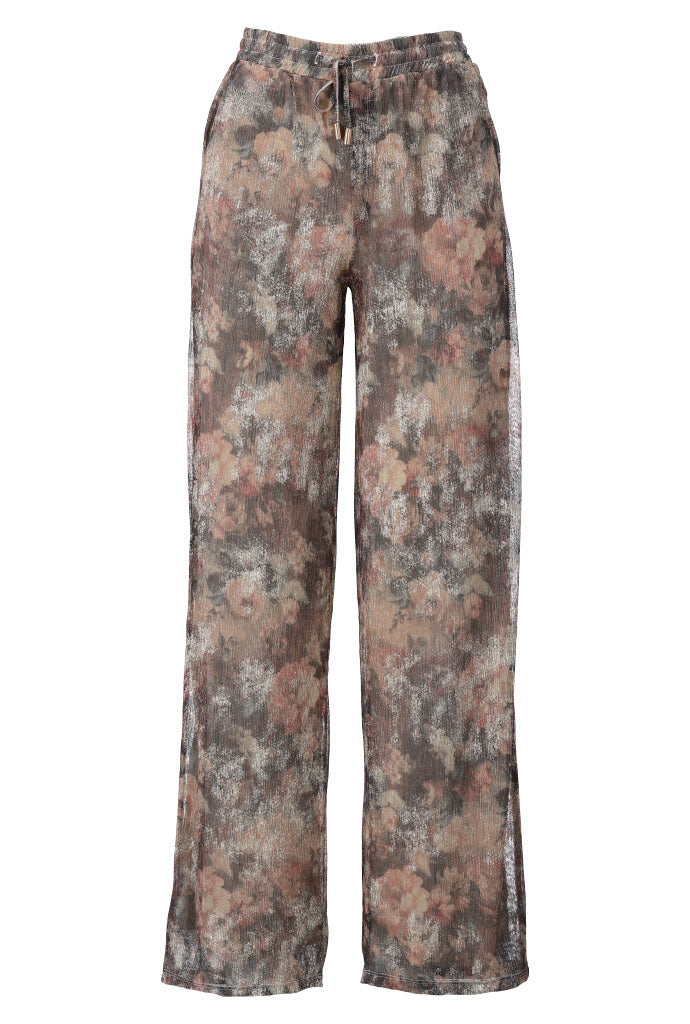 K-design - Broek met lurex print en trekkoord (A250P974) - What Els!