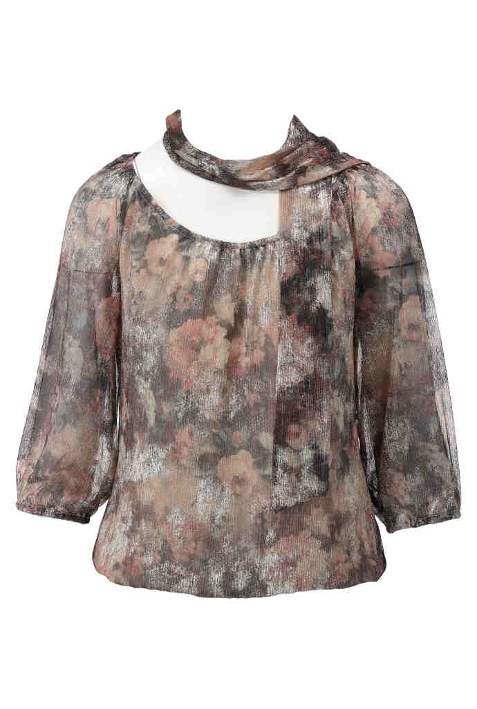 K-design - Off shoulder top met print en sjaaltje (A252P974) - What Els!