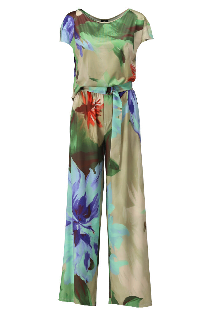 K-design - Jumpsuit met print en stoffen riem (A323P955) - What Els!
