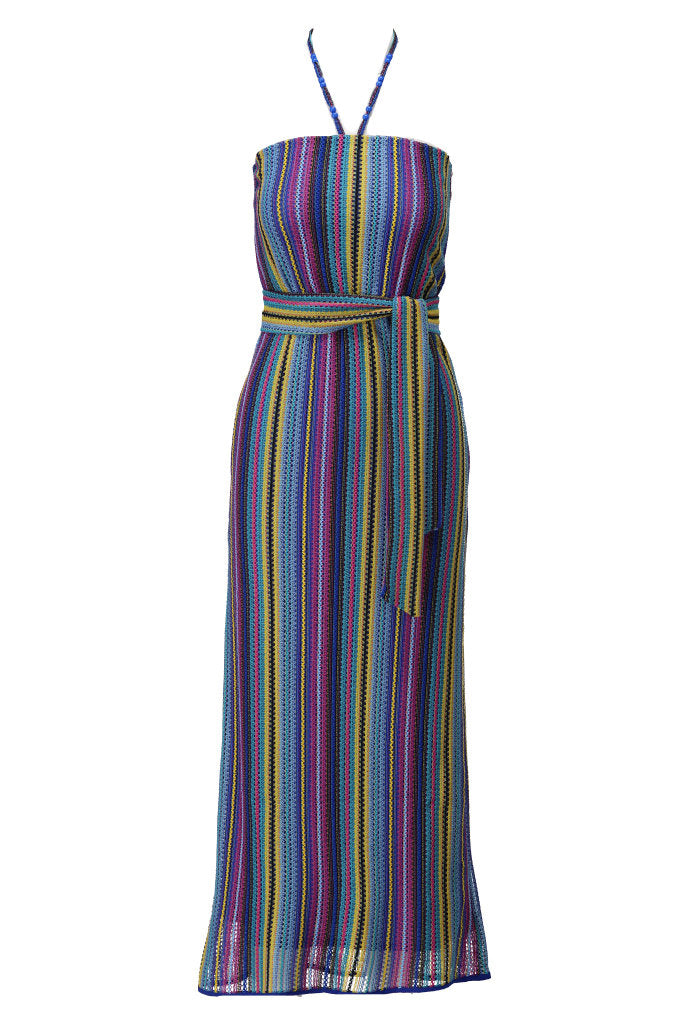 K-design - Bandeau maxi dress met stoffen riem (A391P934) - What Els!