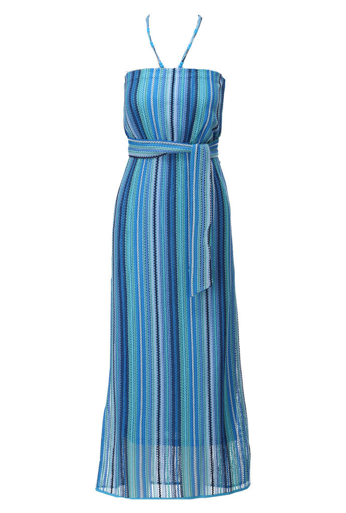 K-design - Bandeau maxi dress met stoffen riem (A391P938) - What Els!