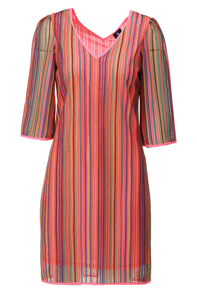 K-design - Mini dress met V-hals (A392P933) - What Els!