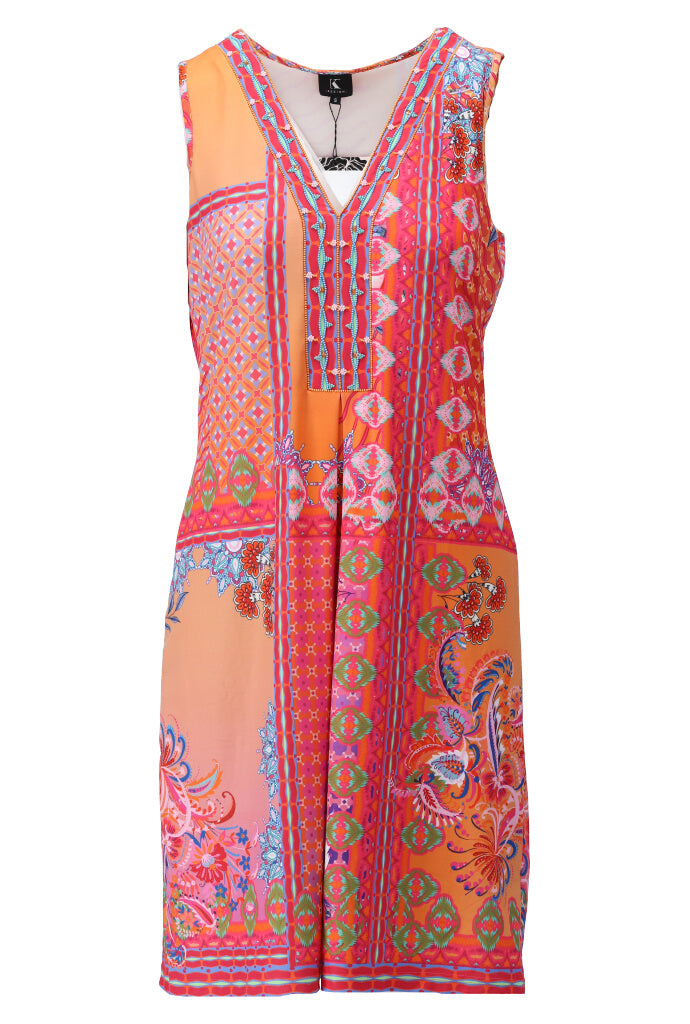 K-design - Mouwloze mini dress met print (A401P962) - What Els!