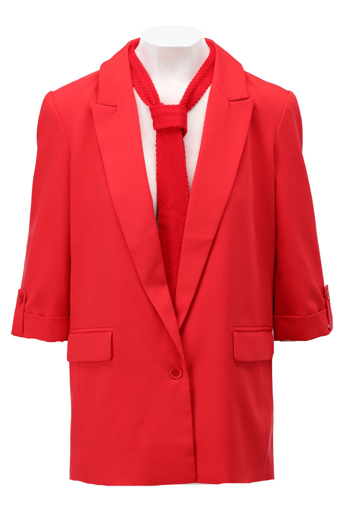 K-design - Blazer met 2/3 mouwen en das (A602Lollipop) - What Els!