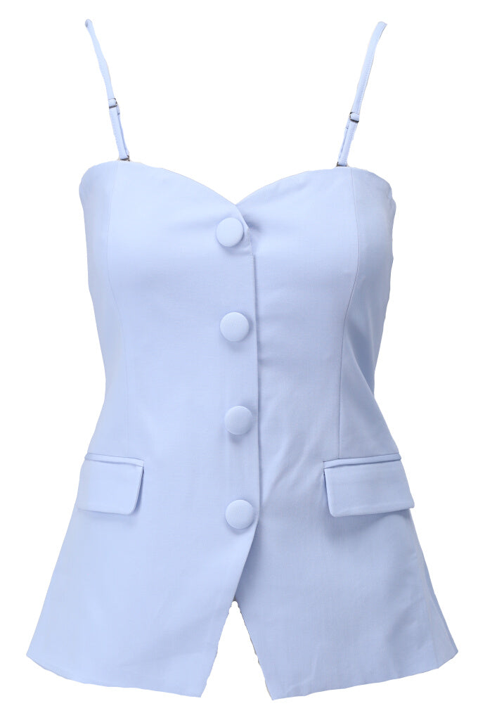 K-design - Bustier in kostuum stijl (A607Light blue) - What Els!