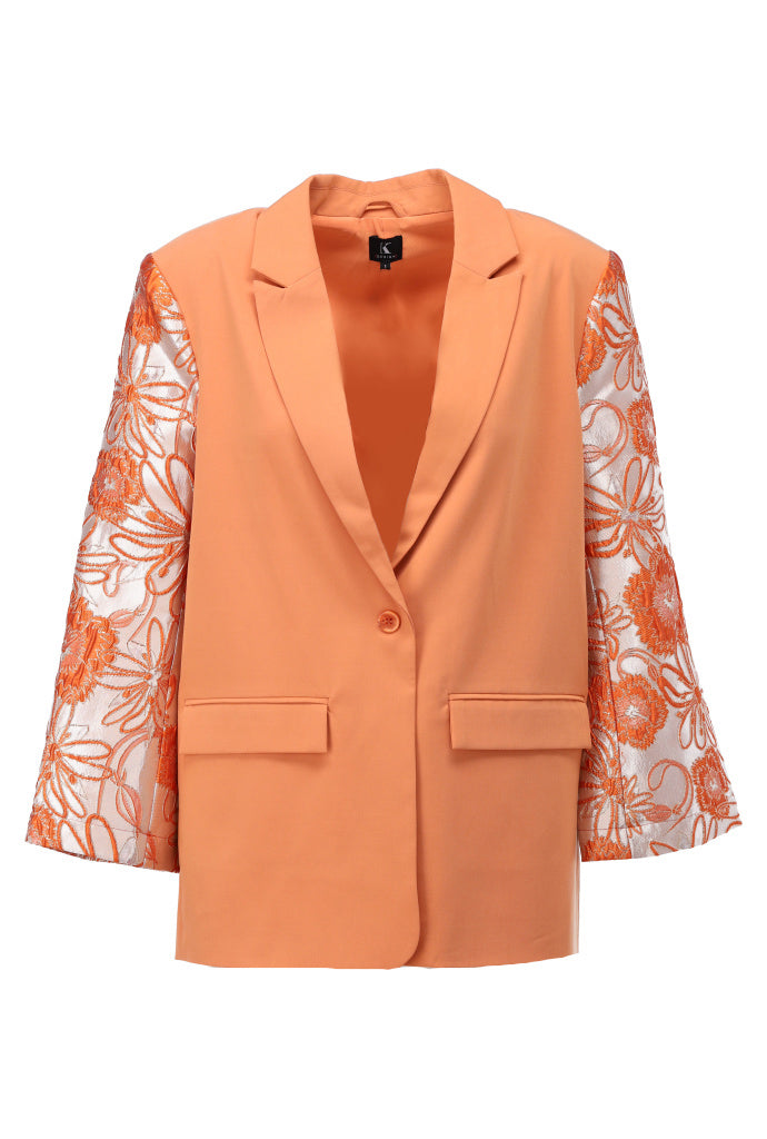 K-design - Blazer in kimono stijl (A610Coral gold) - What Els!