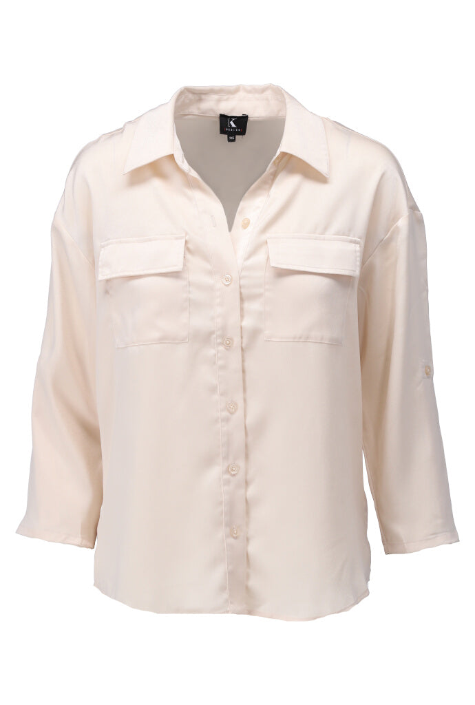 K-design - Oversized blouse met zakjes (A670Birch) - What Els!