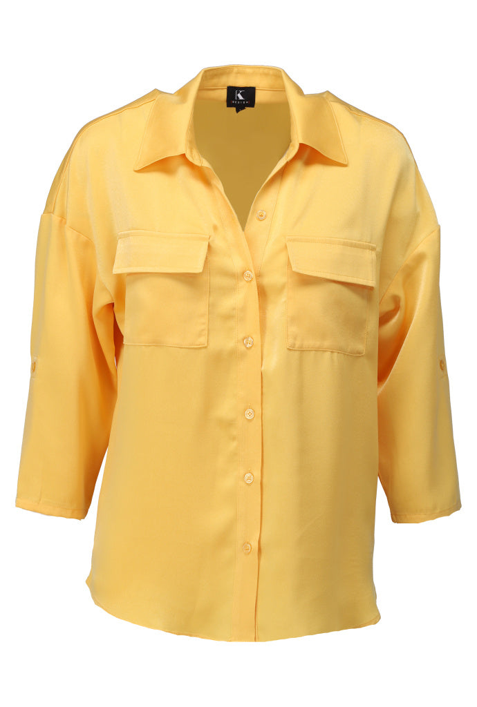 K-design - Oversized blouse met zakjes (A670Mimosa) - What Els!