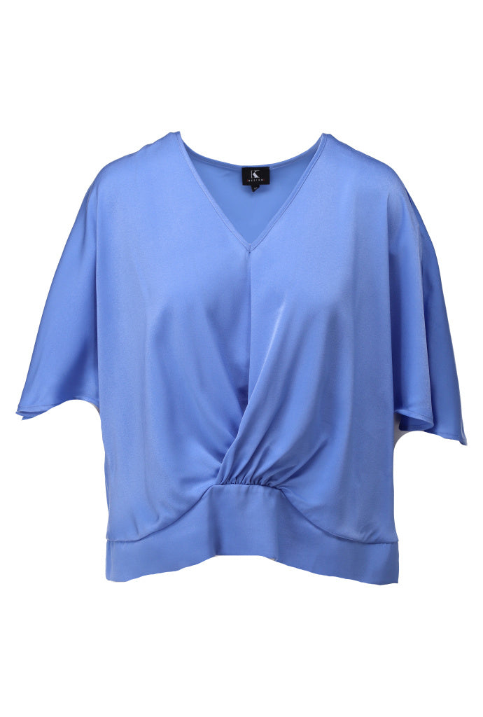 K-design - Top met V-hals (A671Blue bonnet) - What Els!