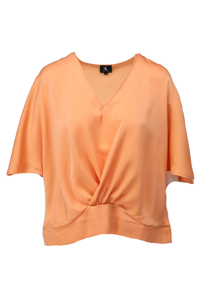 K-design - Top met V-hals (A671Coral sands) - What Els!