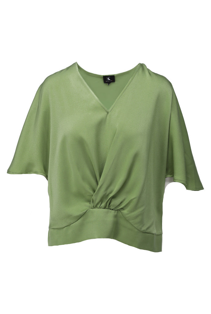 K-design - Top met V-hals (A671Green eyes) - What Els!