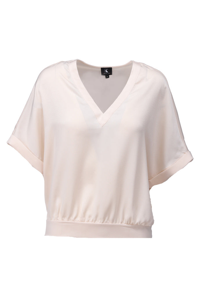 K-design - Top met V-hals (A672Birch) - What Els!
