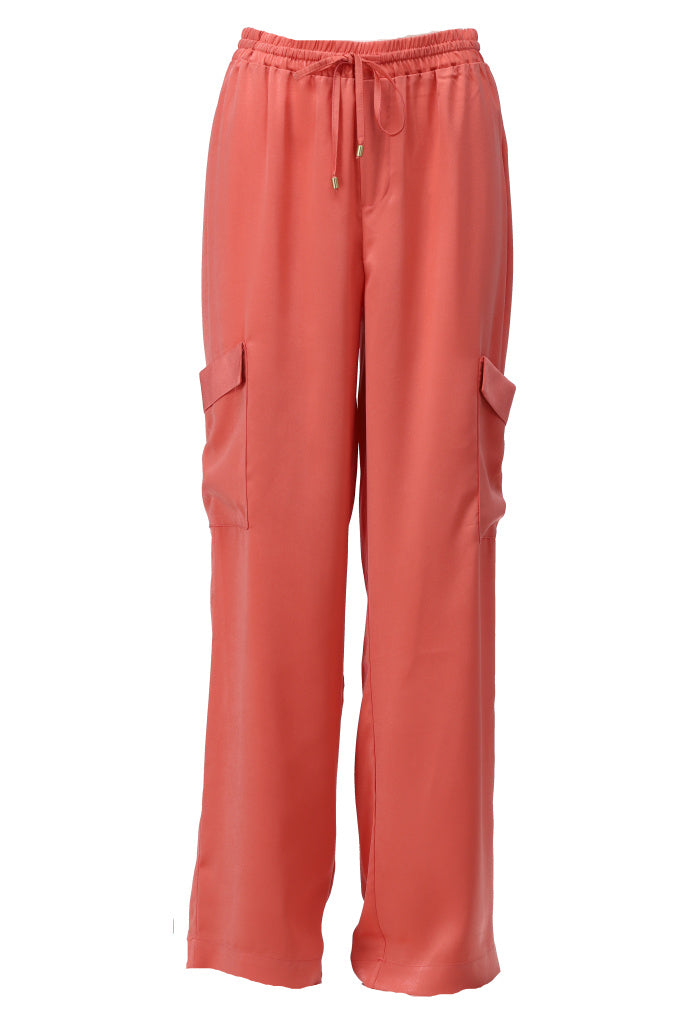 K-design - Cargo broek in satijn look (A673Apricot brandy) - What Els!