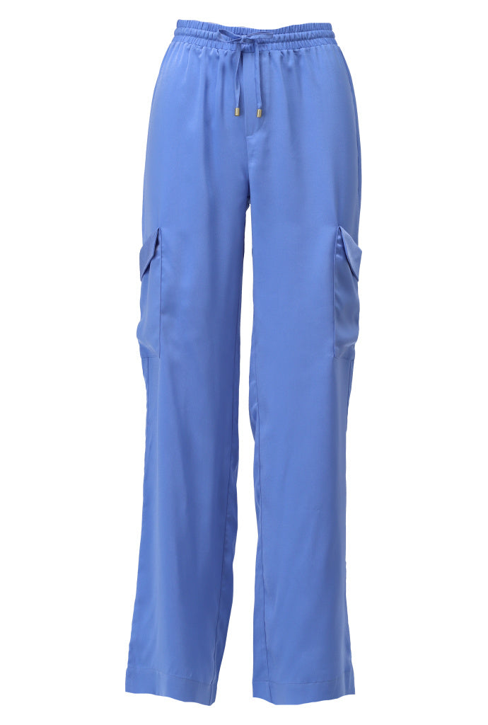 K-design - Cargo broek in satijn look (A673Blue bonnet) - What Els!