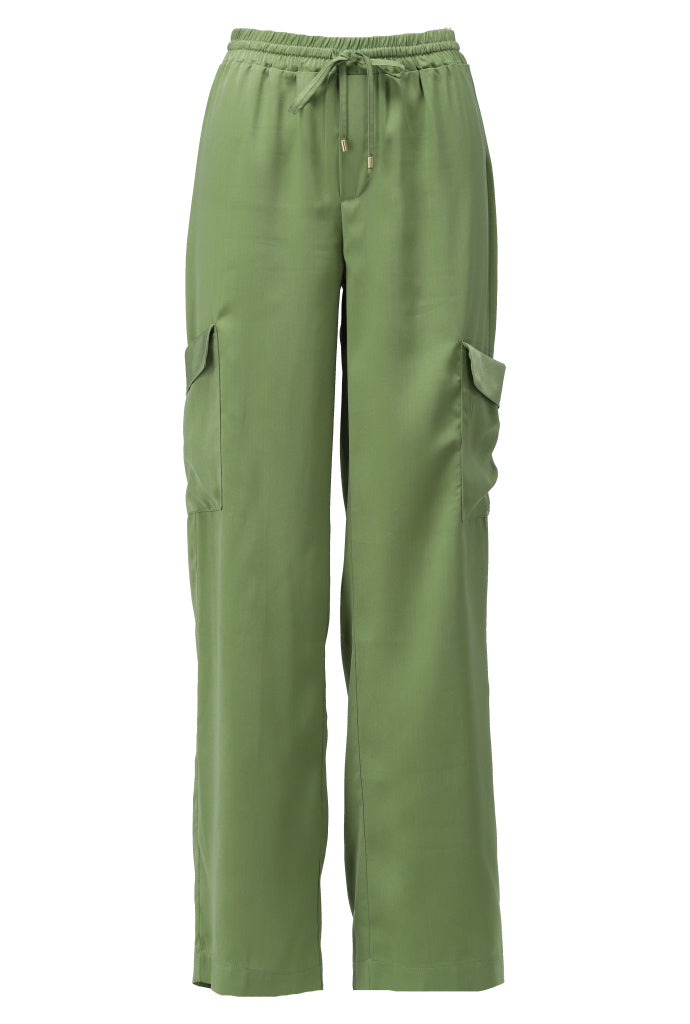 K-design - Cargo broek in satijn look (A673Green eyes) - What Els!