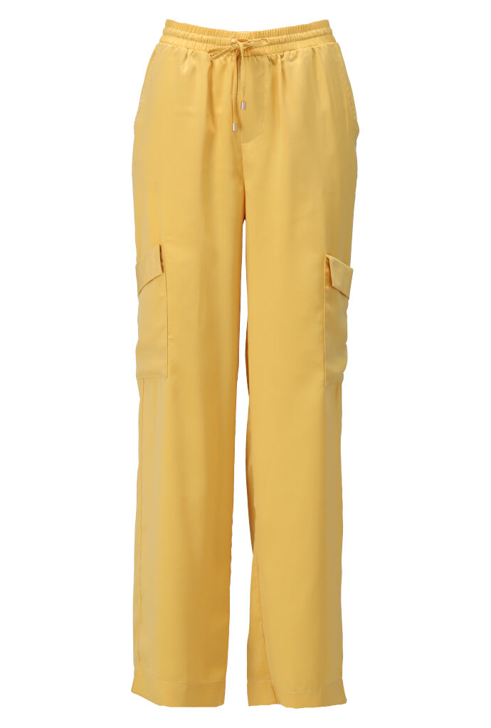 K-design - Cargo broek in satijn look (A673Mimosa) - What Els!