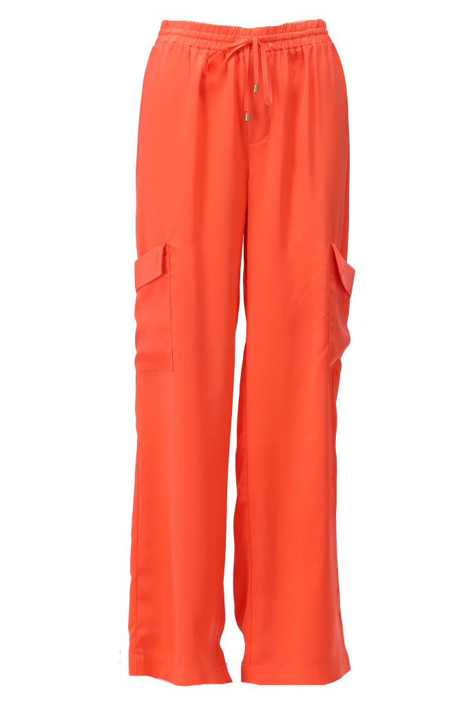 K-design - Cargo broek in satijn look (A673Orangeade) - What Els!