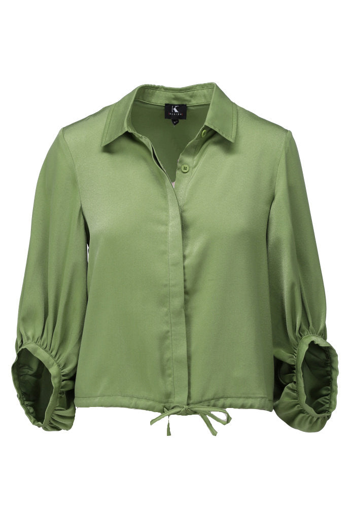 K-design - Blouse in satijn look (A674Green eyes) - What Els!