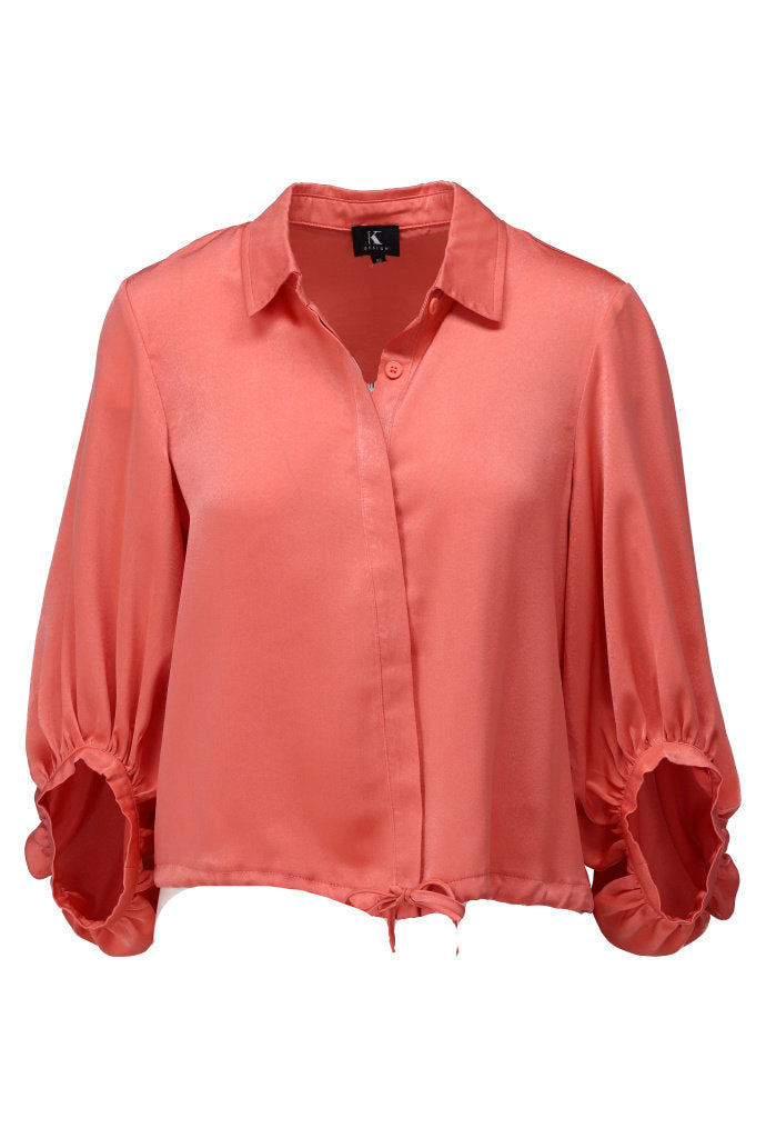 K-design - Blouse in satijn look (A674Apricot brandy) - What Els!