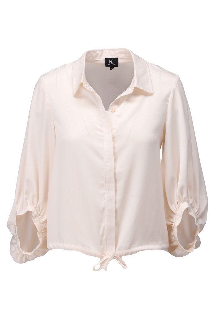 K-design - Blouse in satijn look (A674Birch) - What Els!