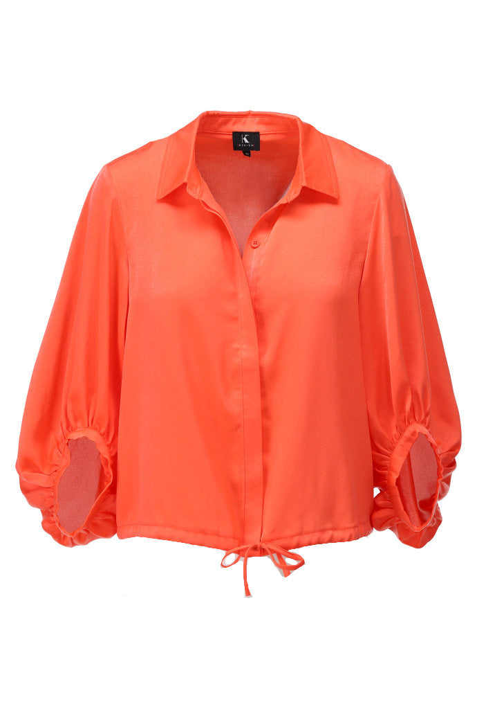 K-design - Blouse in satijn look (A674Orangeade) - What Els!