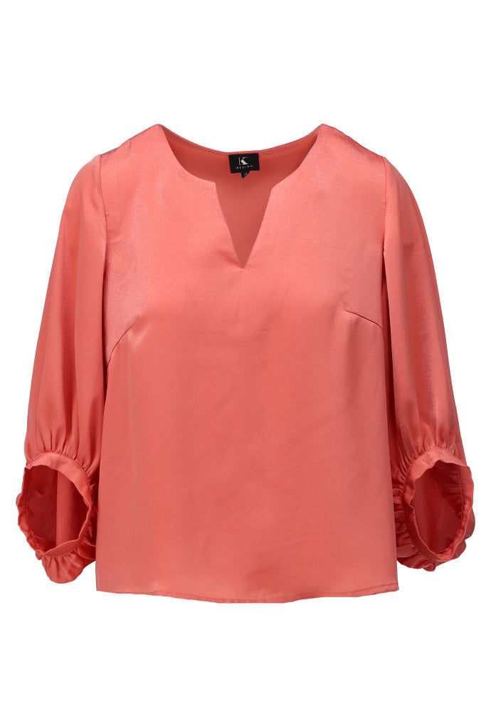 K-design - Top in satijn look (A676Apricot brandy) - What Els!