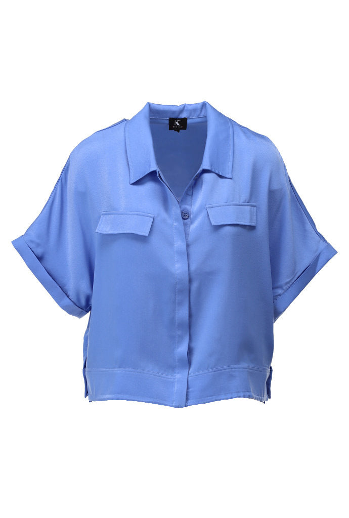 K-design - Blouse met zakken (A678Blue bonnet) - What Els!
