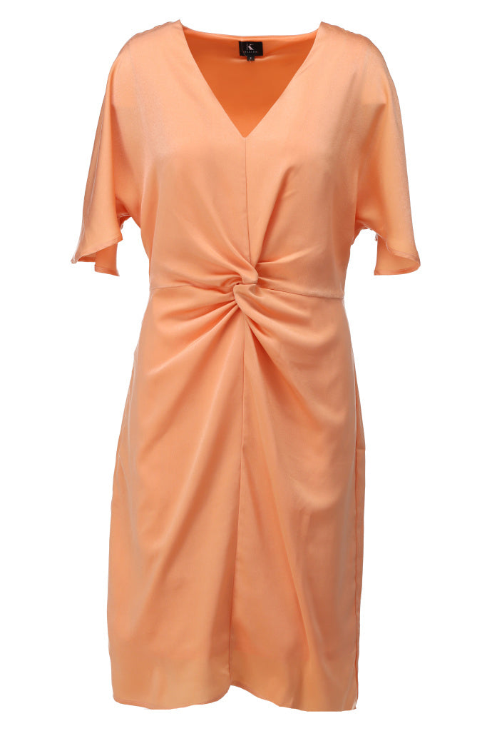 K-design - Mini Dress met V hals (A679Coral sands) - What Els!
