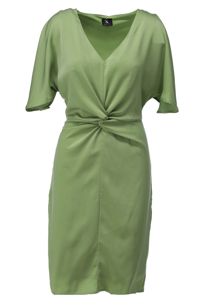 K-design - Mini Dress met V hals (A679Green eyes) - What Els!