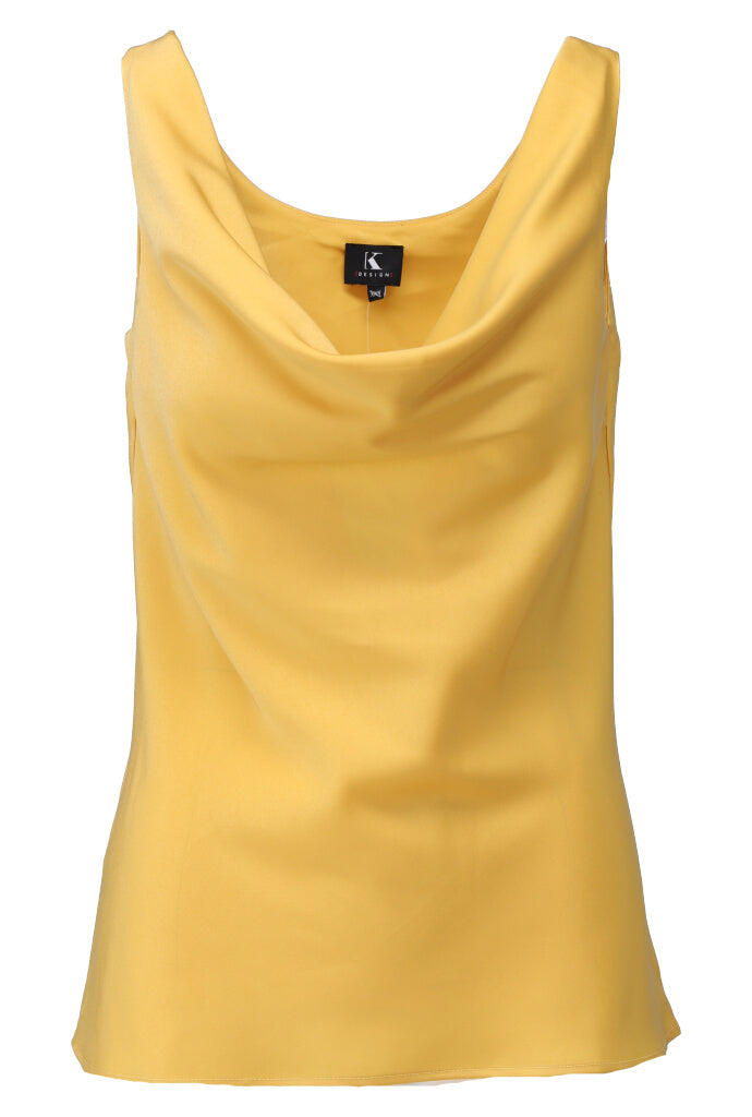 K-design - Mouwloze top in satijn look (A681Mimosa) - What Els!
