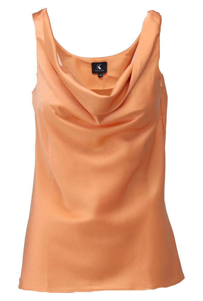 K-design - Mouwloze top in satijn look (A681Coral sands) - What Els!