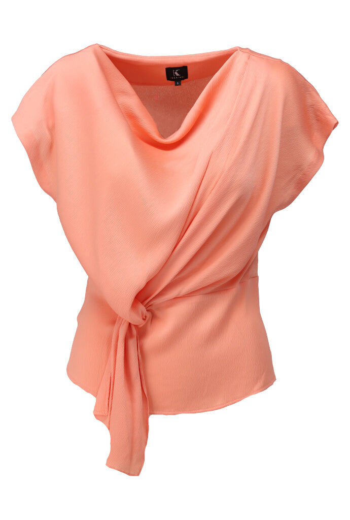 K-design - Top met speciale knoop (A691Papaya punch) - What Els!