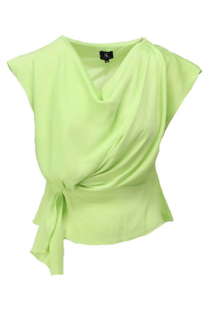 K-design - Top met speciale knoop (A691Sharp green) - What Els!