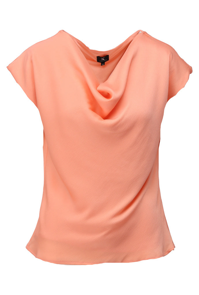 K-design - Top met watervalhals (A692Papaya punch) - What Els!