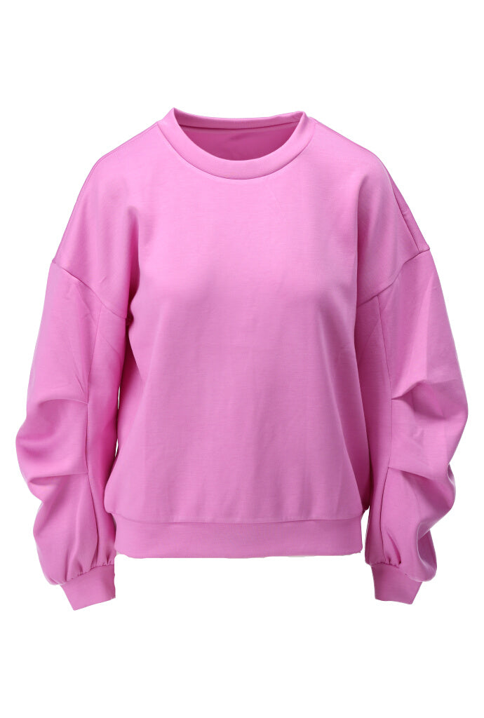 K-design - Pull met ronde hals en speciale mouwen (A702Fuchsia pink) - What Els!